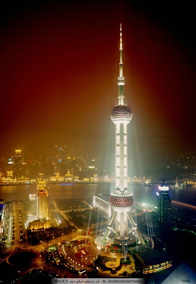 上海的東方明珠塔 浦東新區(qū)的地標(biāo)象征